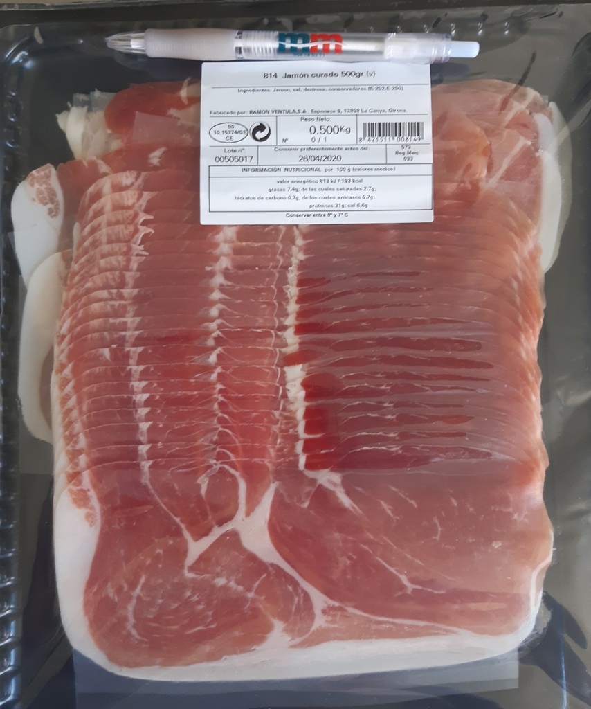 CU.Jamon Serrano Loncheado 10x500g SUPERHAM